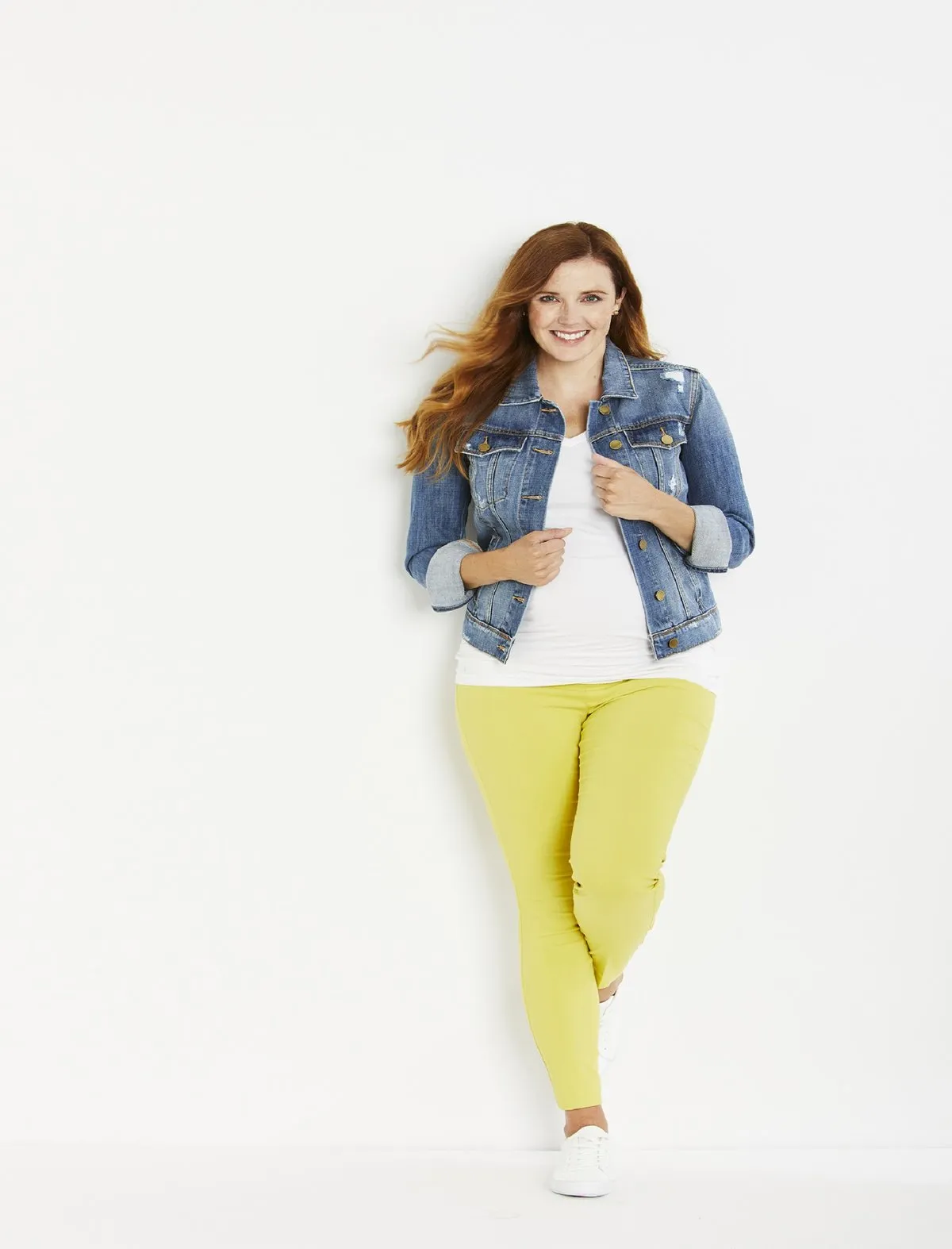 The Maia Secret Fit Belly Skinny Ankle Maternity Pants in Yellow