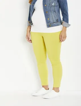 The Maia Secret Fit Belly Skinny Ankle Maternity Pants in Yellow