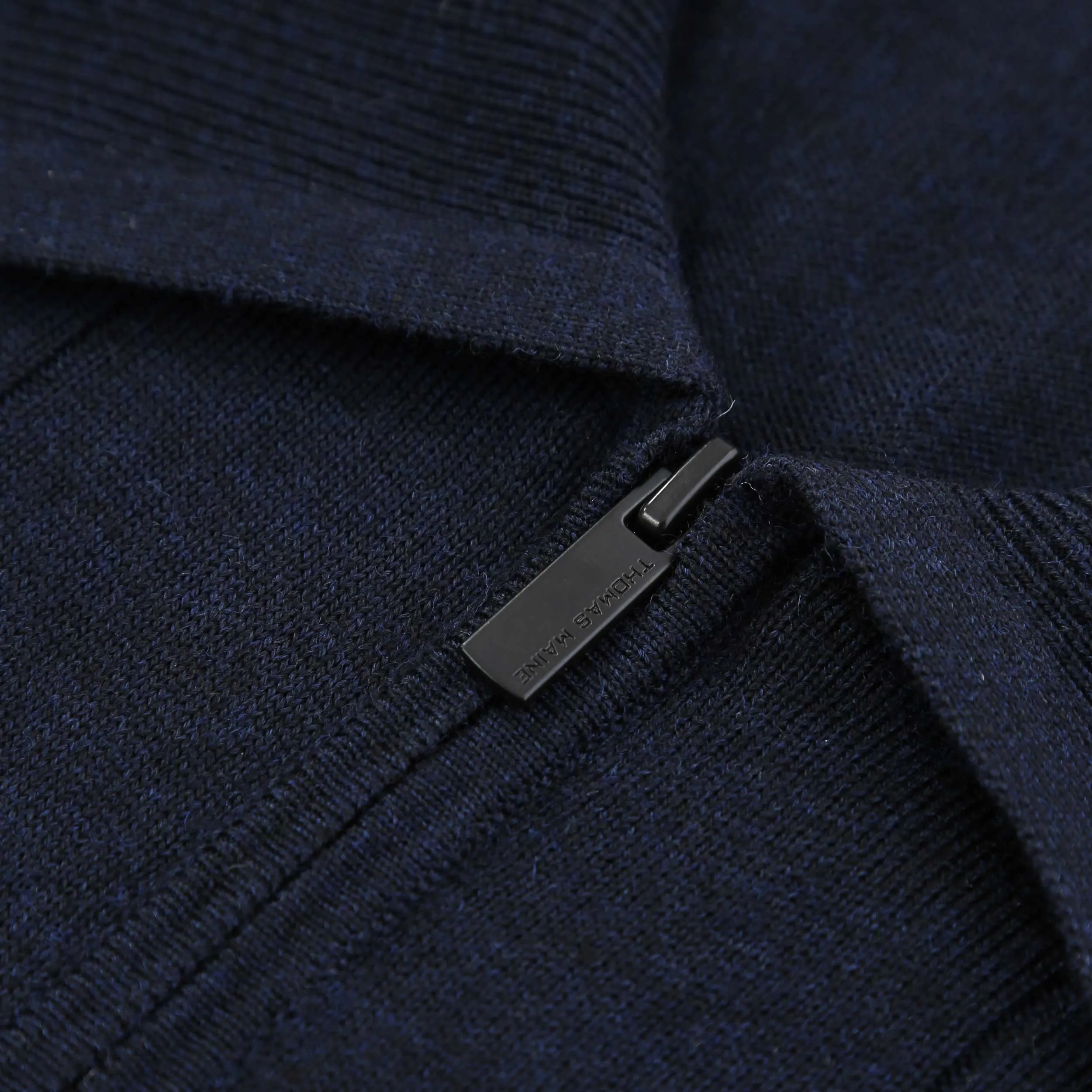 Thomas Maine Zip Thru Cardigan in Navy