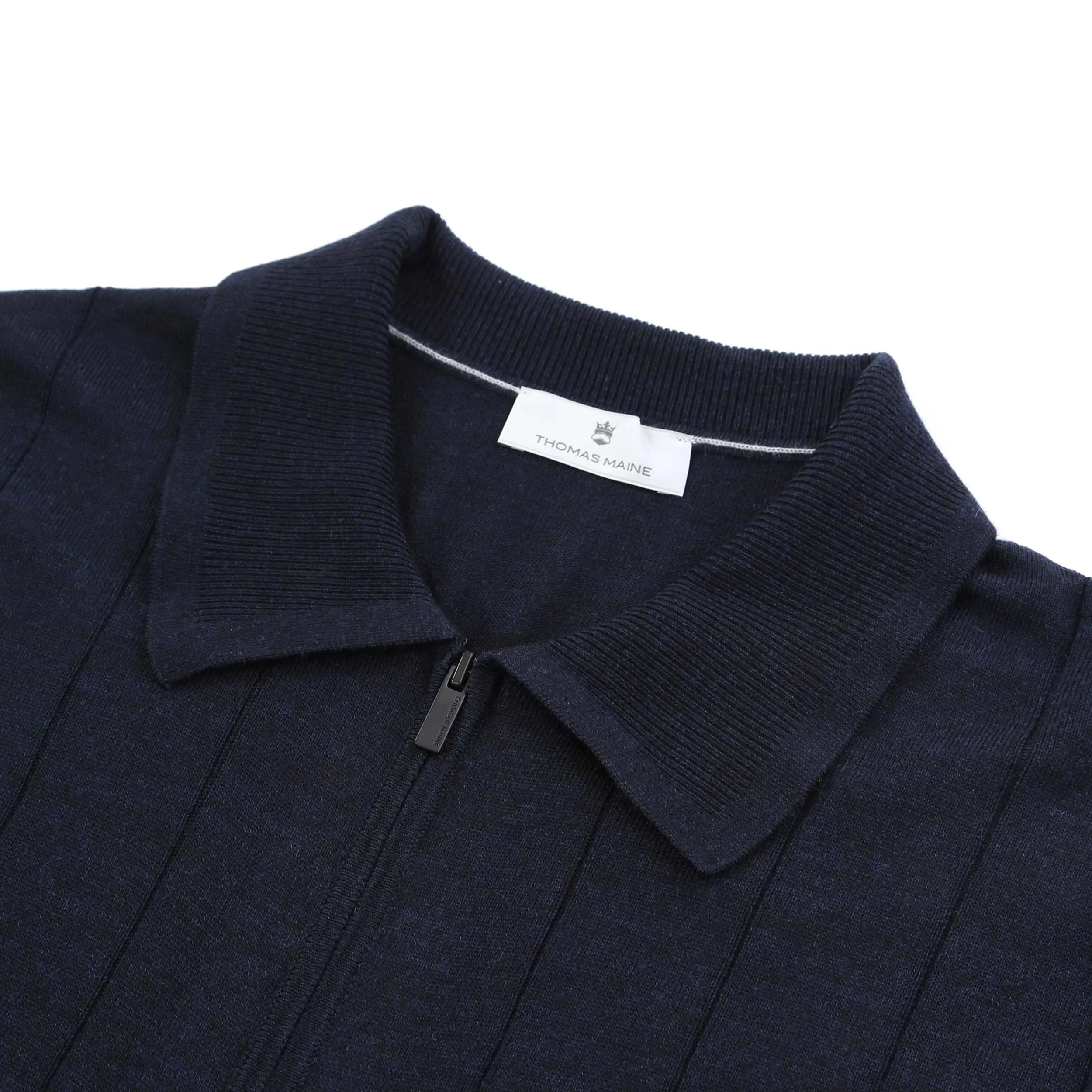 Thomas Maine Zip Thru Cardigan in Navy