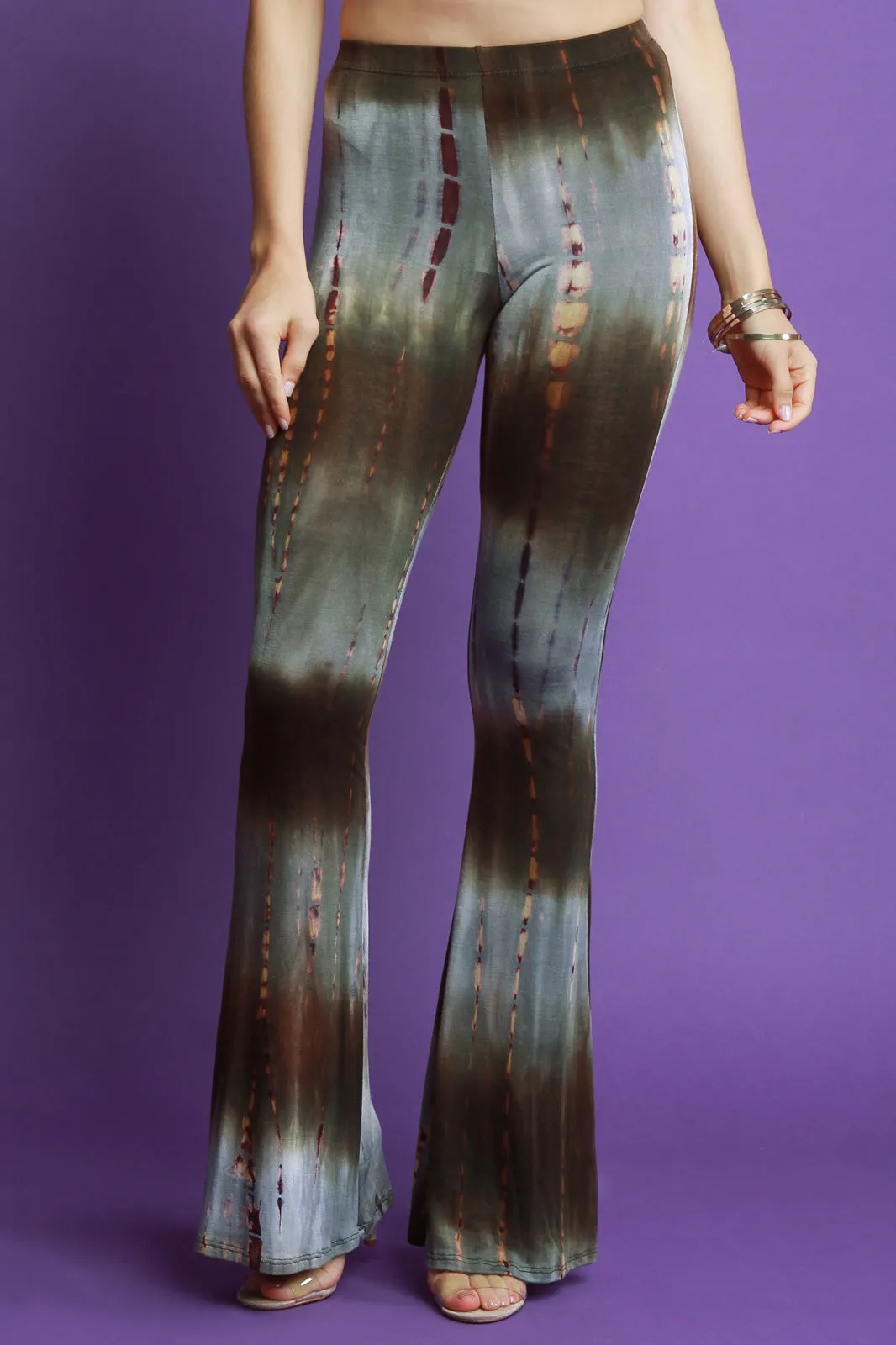 Tie Dye Jersey Knit Bell Bottom Pants