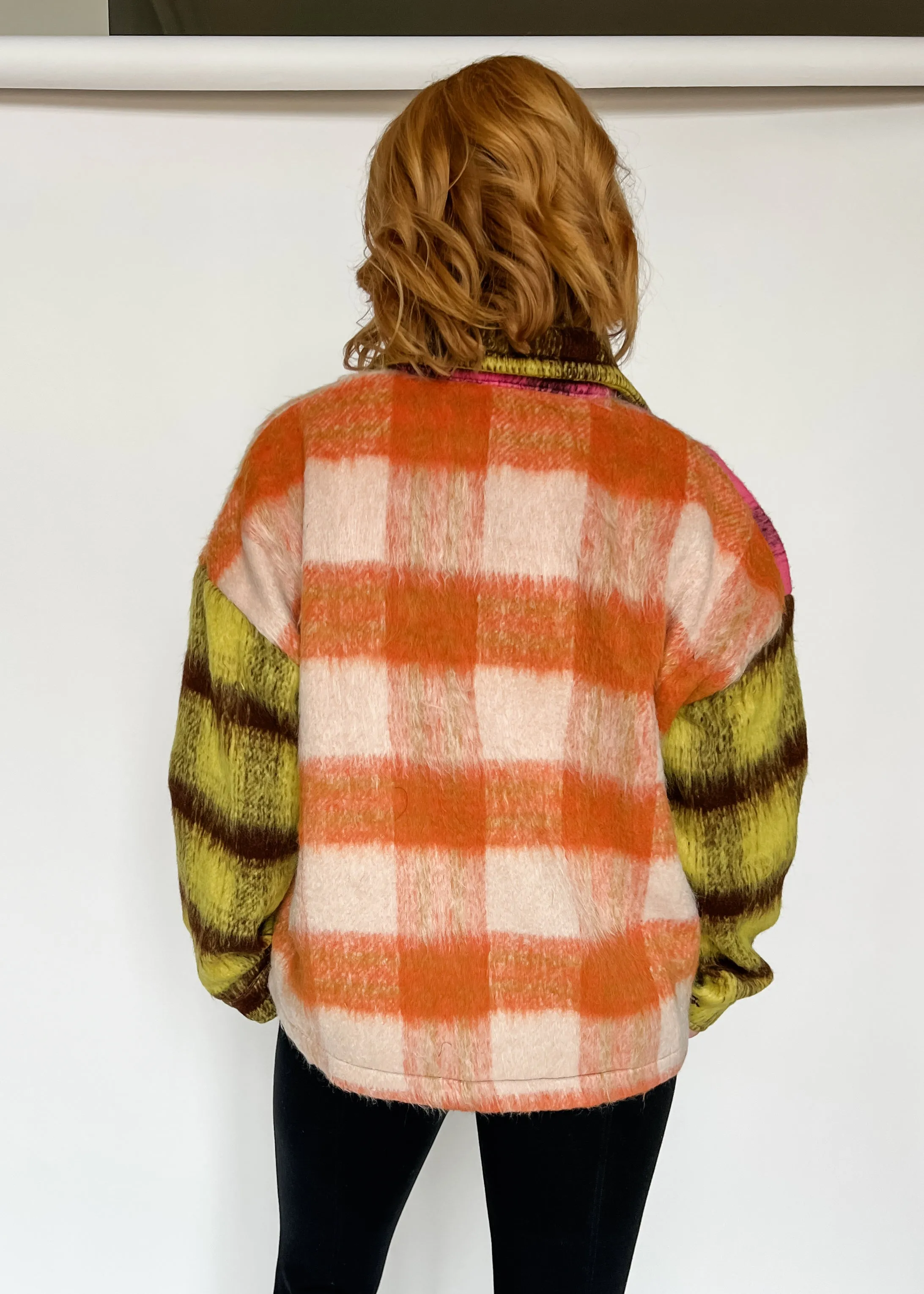 Trust In Me Color Block Plaid Jacket