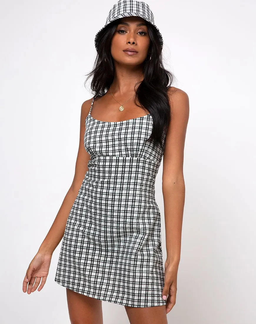 Valy Slip Dress in Brandy Check Foam