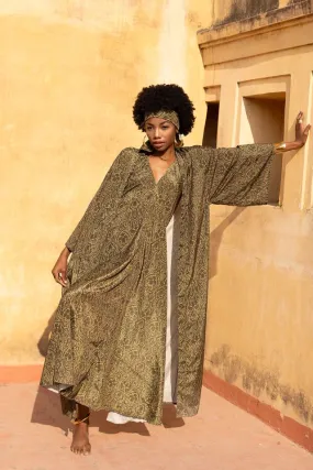 Venus Maxi Kimono Print - Jimmy Khaki