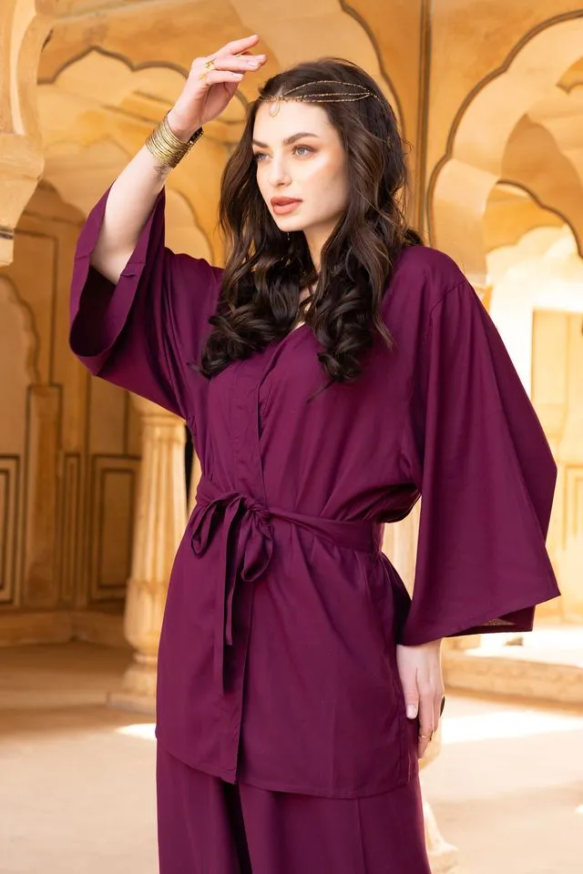 Venus Short Kimono - Purple