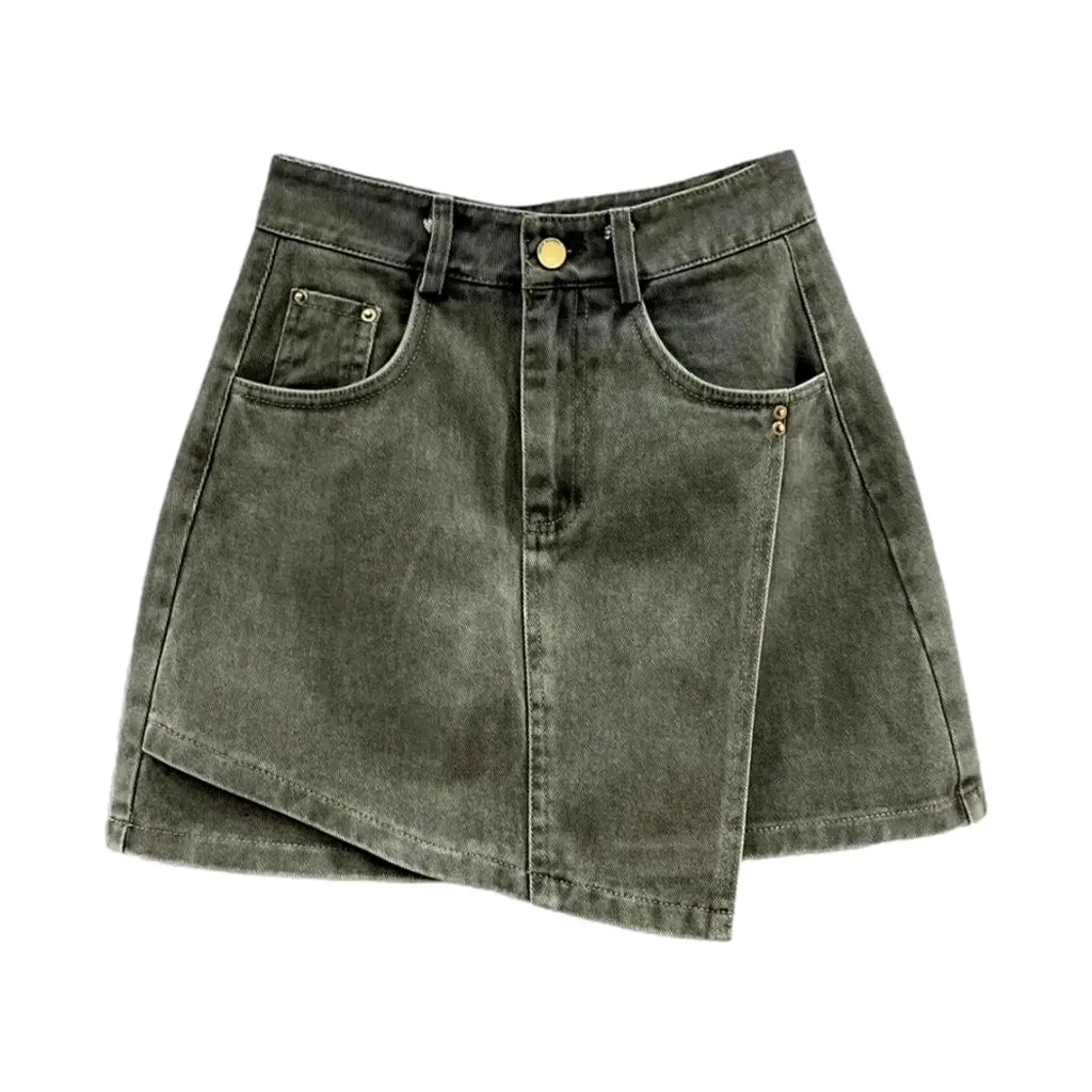 Vintage multi-layer denim skort