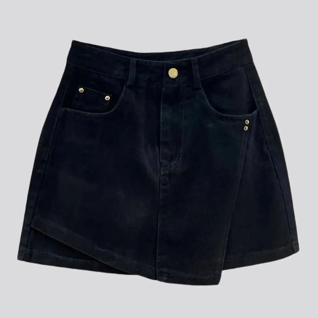 Vintage multi-layer denim skort