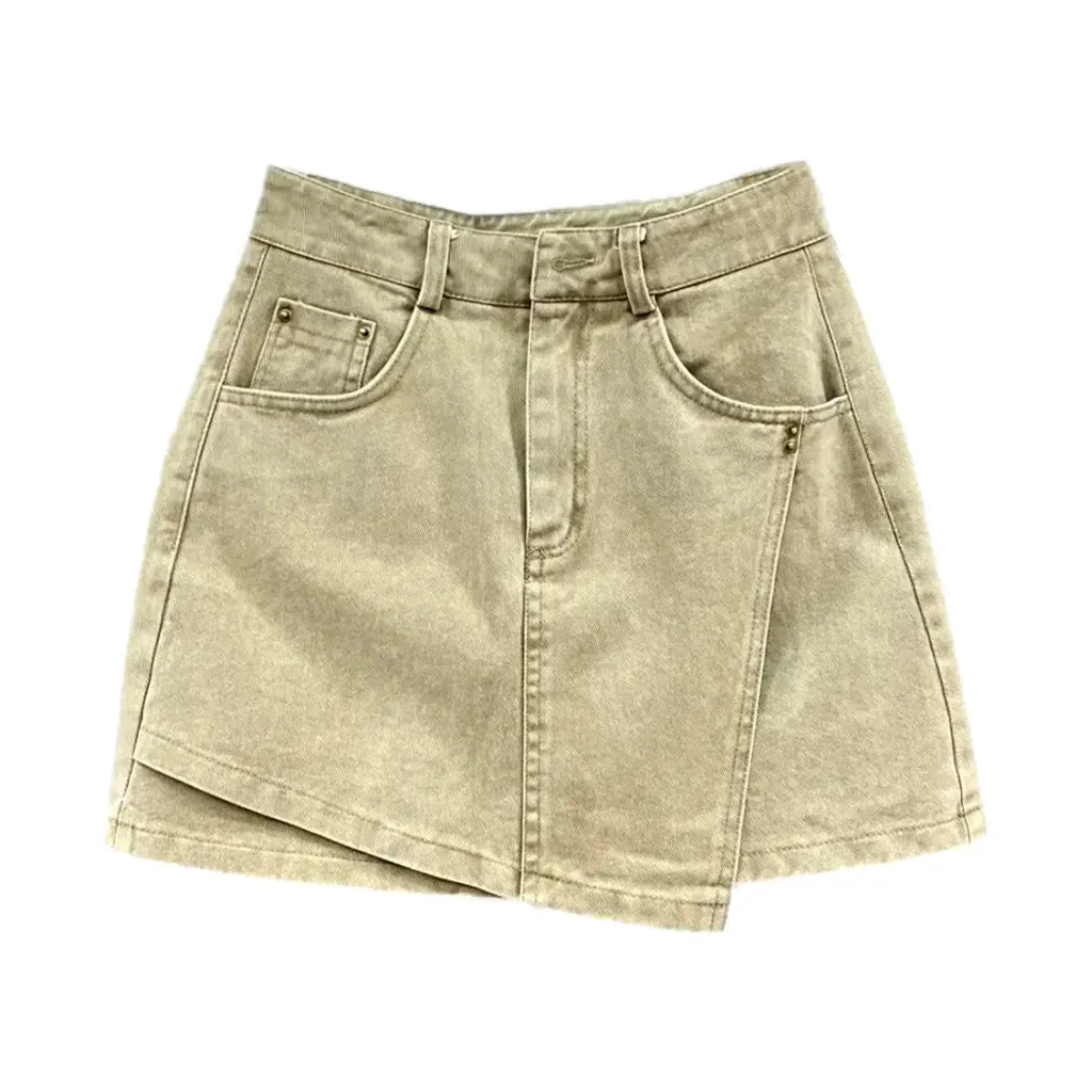 Vintage multi-layer denim skort