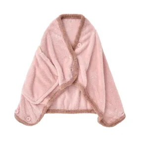 Warm Fleece 4Way Poncho Pink