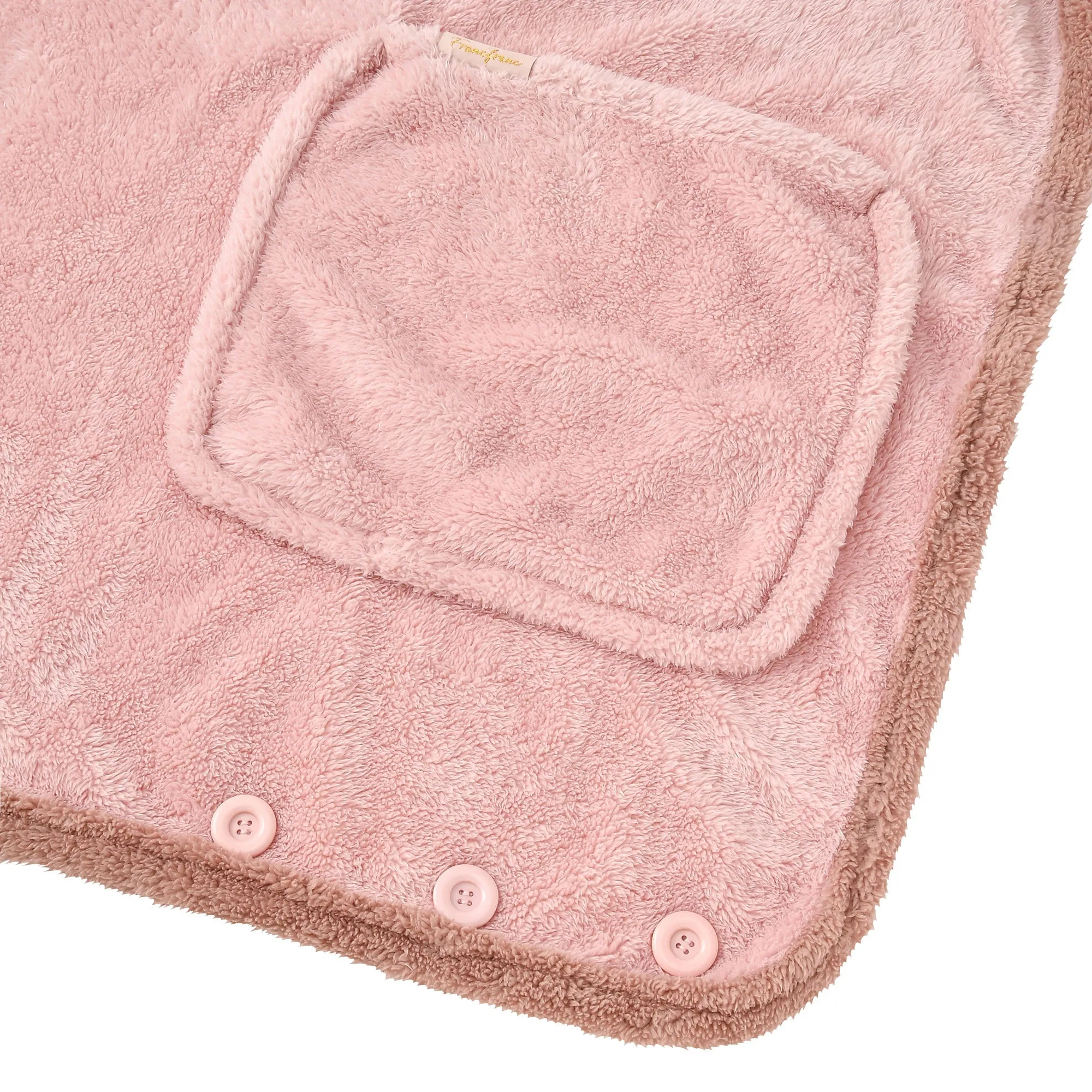 Warm Fleece 4Way Poncho Pink