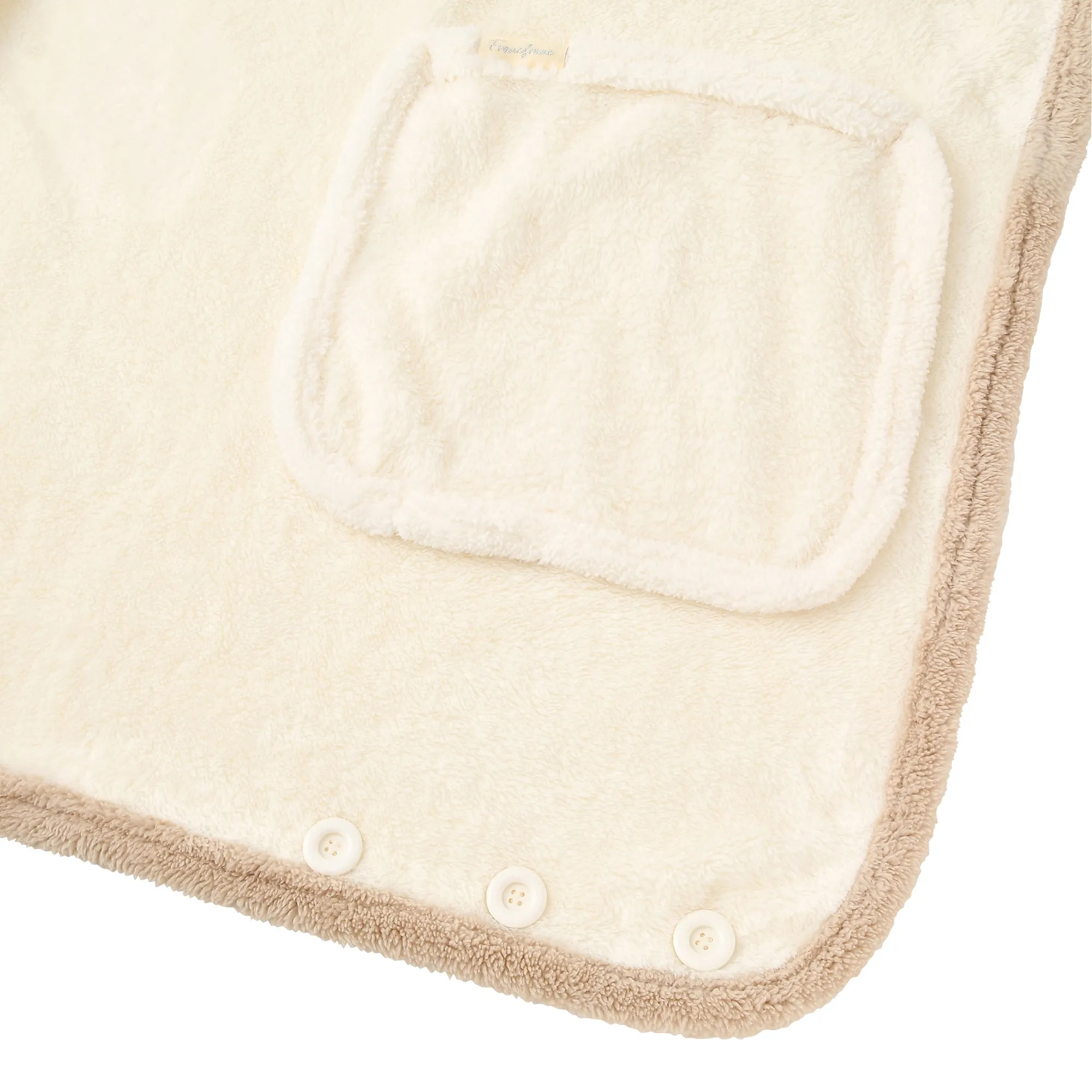 Warm Fleece 4Way Poncho White