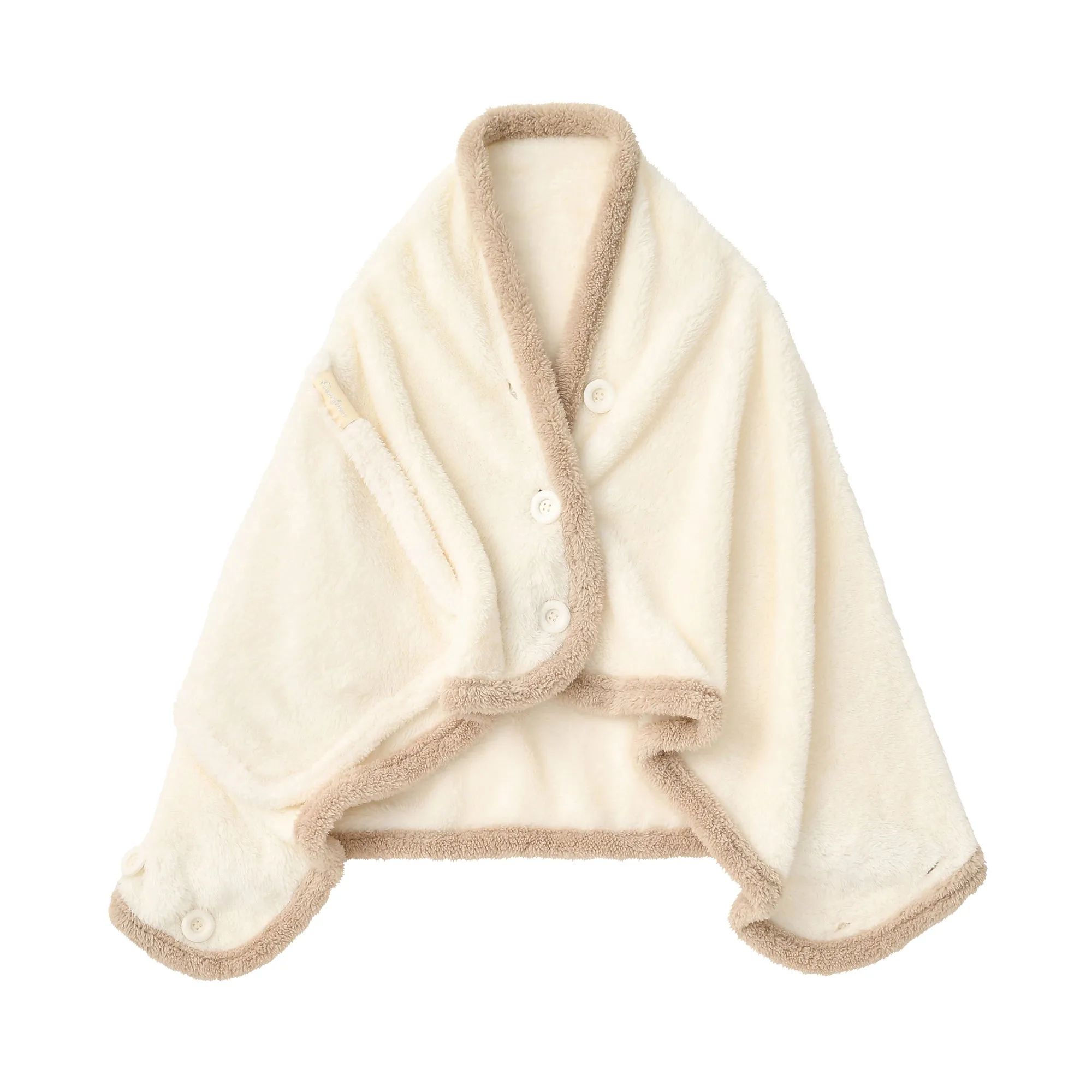 Warm Fleece 4Way Poncho White