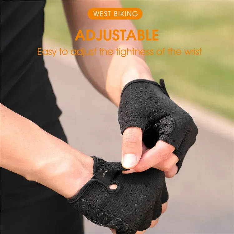 WEST BIKING YP0211218 Cycling Breathable Short Gloves Non-Slip Half Finger Gloves, Size: M(Red)