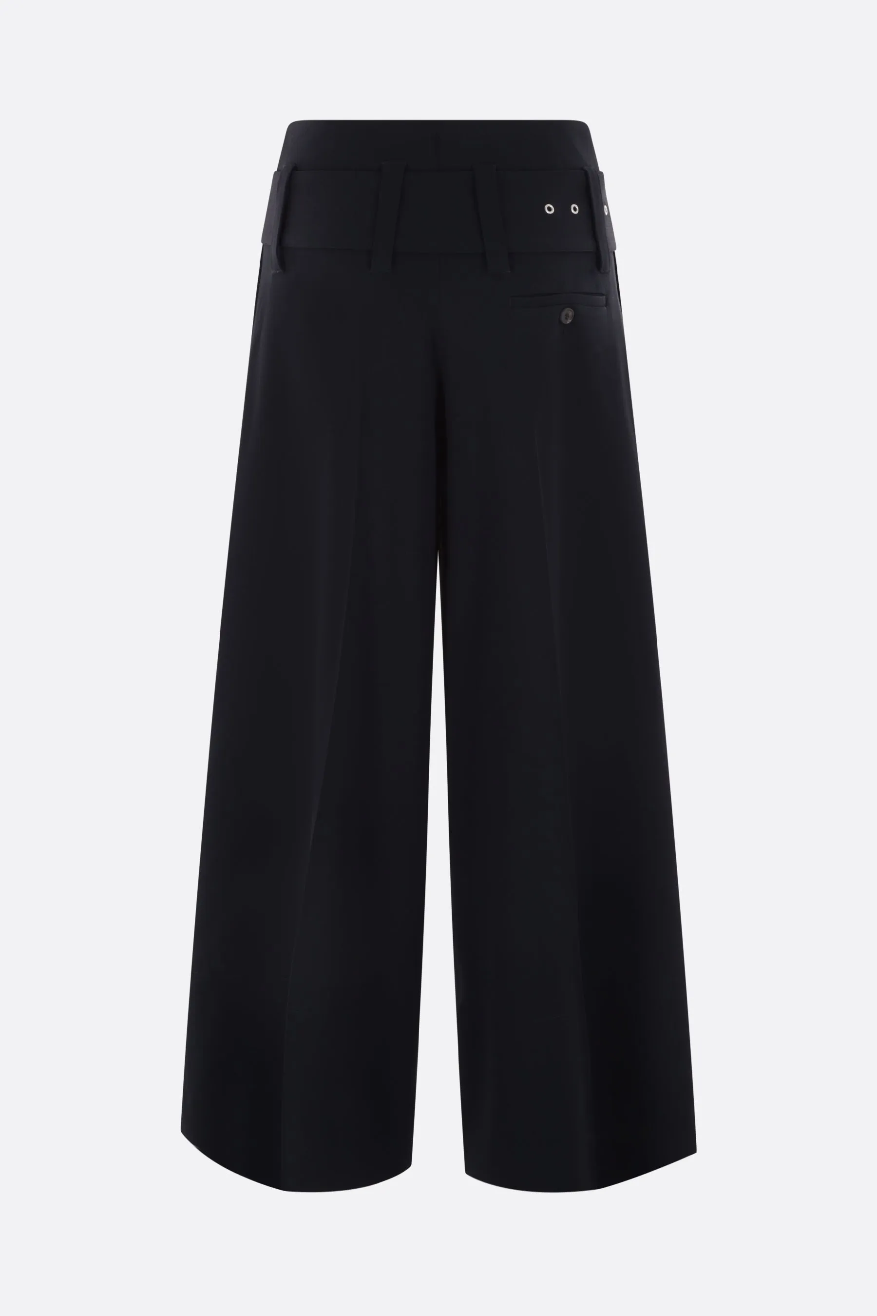 wide-leg viscose blend pants