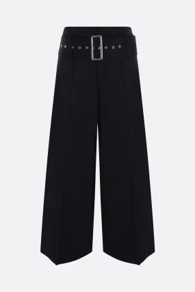 wide-leg viscose blend pants