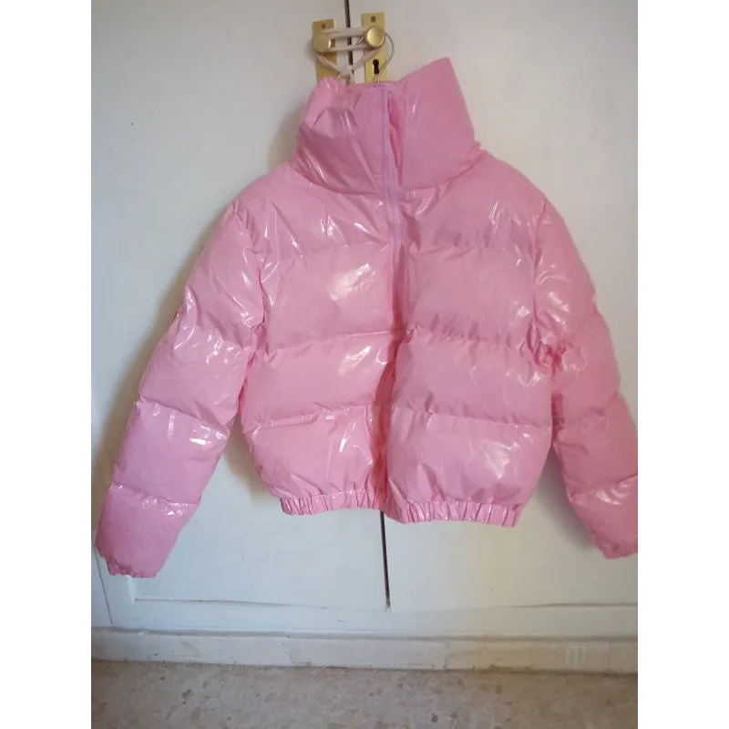 Winter Patent Leather Bubble Coat