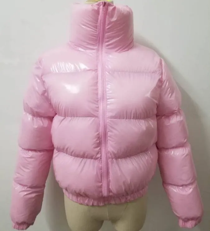 Winter Patent Leather Bubble Coat