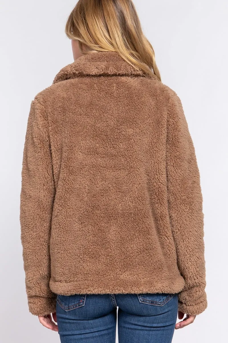 Women Faux fur sherpa jacket