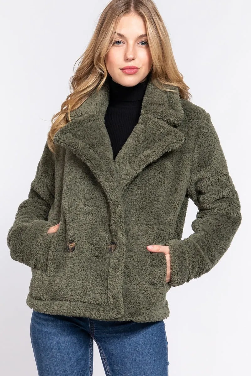 Women Faux fur sherpa jacket