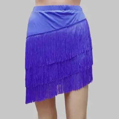 Women Latin Dance Skirt Tassels Fringes Competition Performance Costume