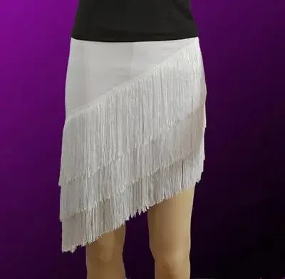 Women Latin Dance Skirt Tassels Fringes Competition Performance Costume