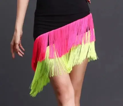 Women Latin Dance Skirt Tassels Fringes Competition Performance Costume