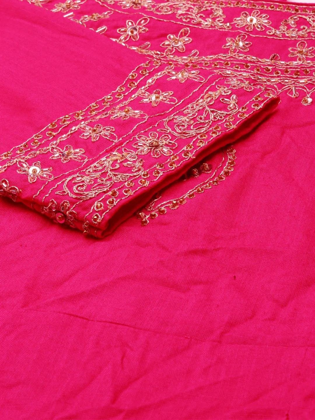 Women Solid Pink A-Line Kurta Set with Dupatta