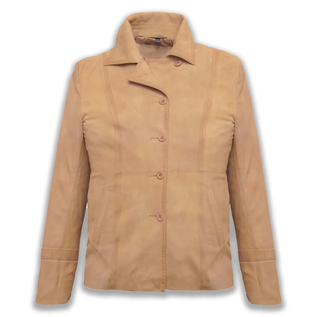 Women Suede Leather Blazer