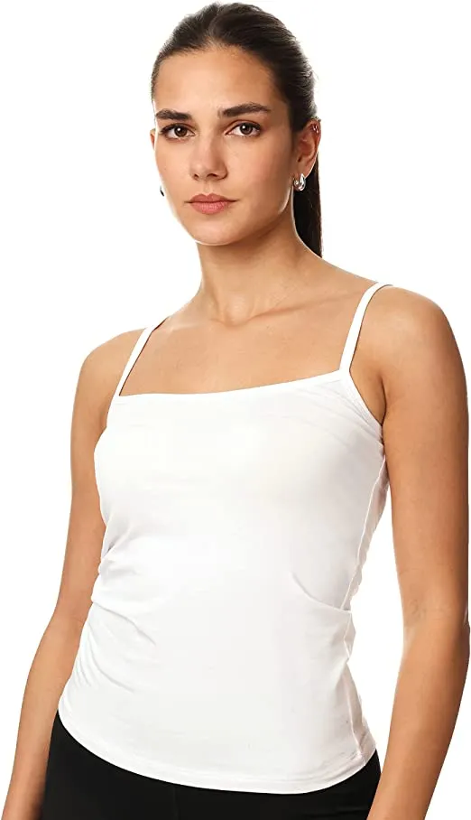 Women Tank Top Spaghetti Strap - White