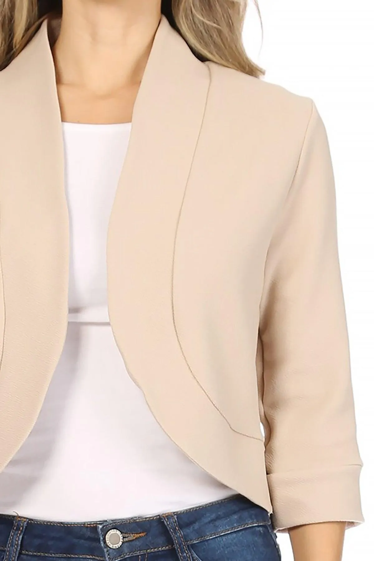 Women's Casual 3/4 Sleeve Bolero Open Front Cardigan