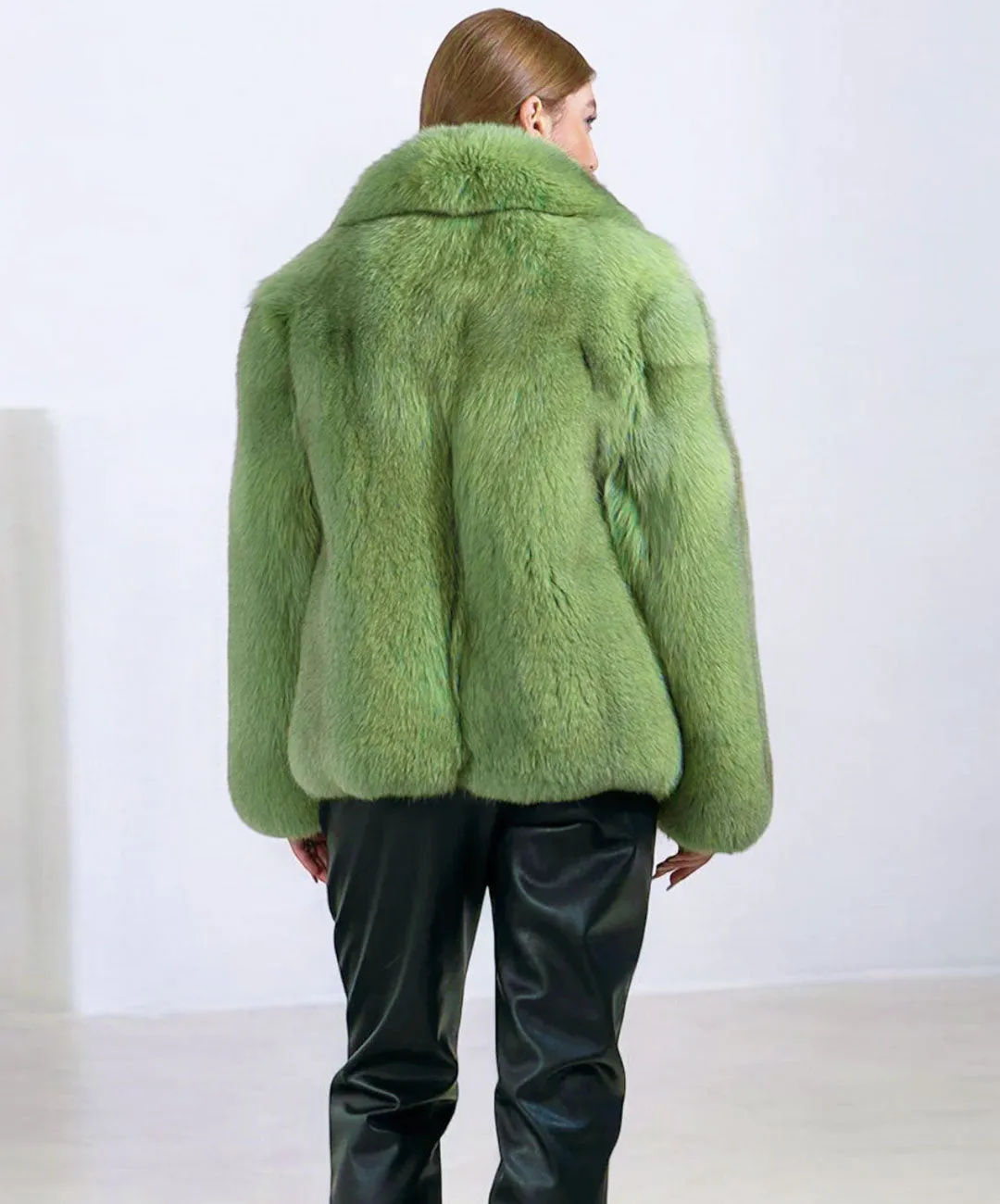 Women's Green Fox Fur Coat