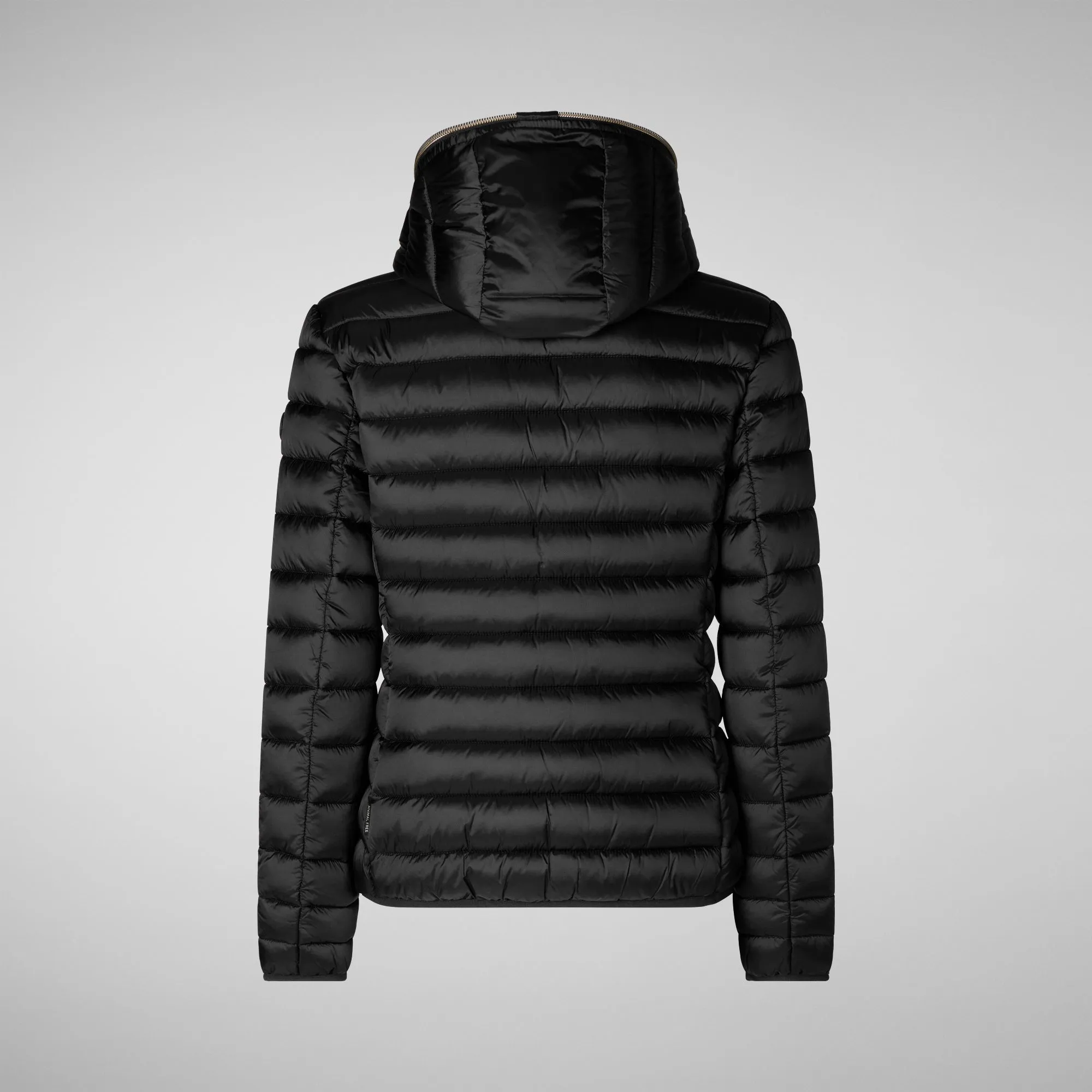 Women's Hooded Animal free Puffer Jacket Alexis in Black