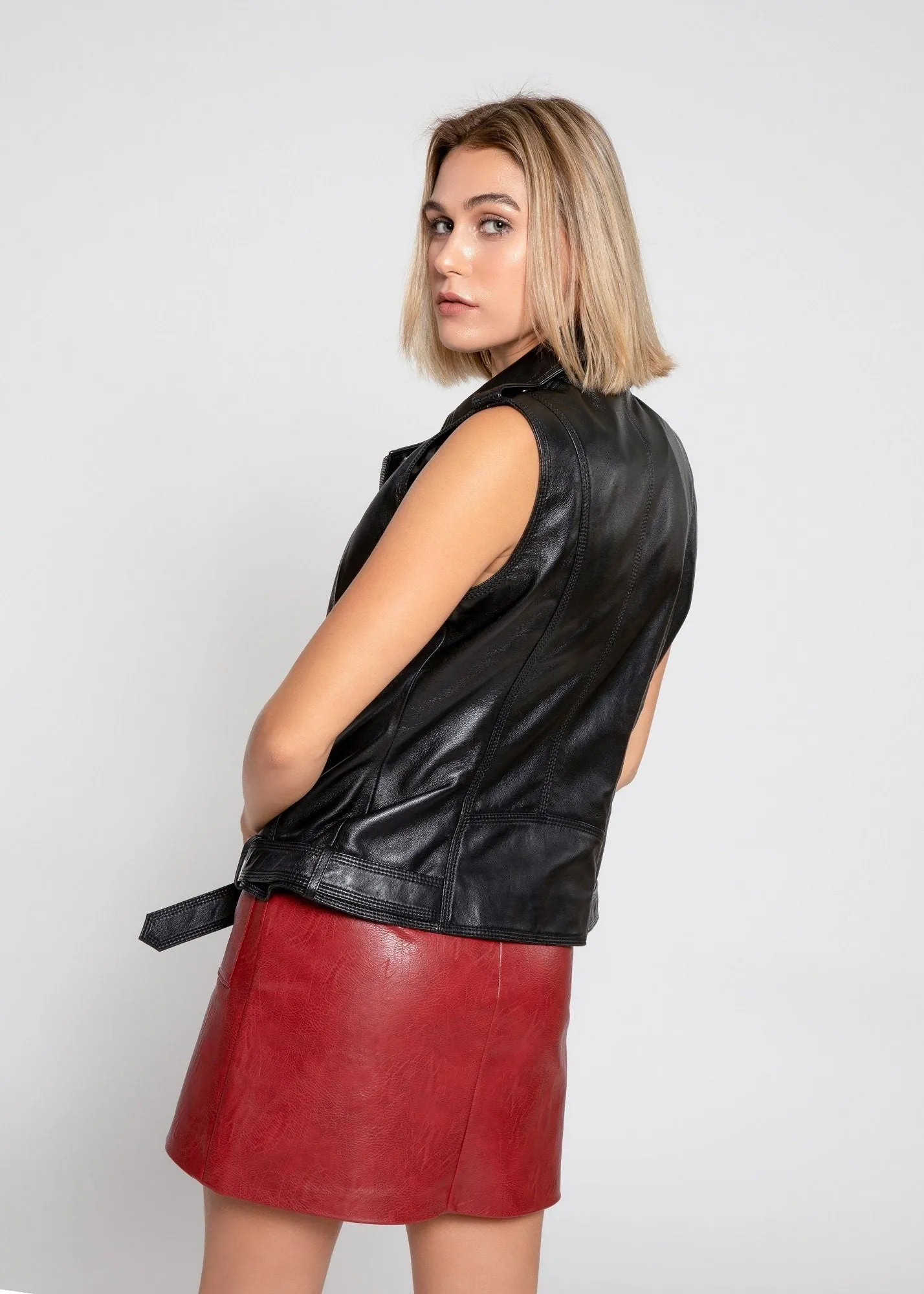 Womens Liana Leather Vest