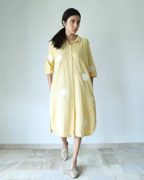 Yellow Polka Shirt Dress