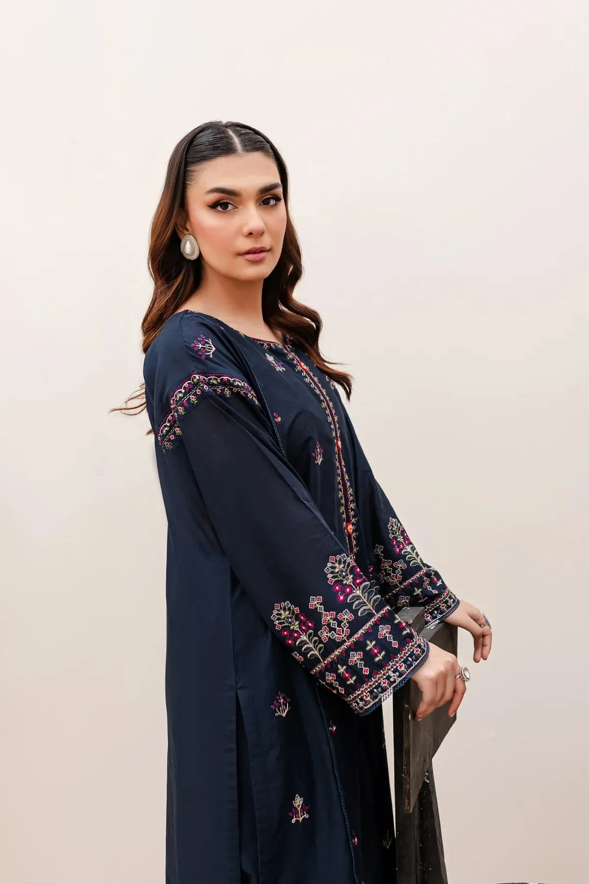 ZINCO FULLY EMBROIDERED STITCHED DRESS