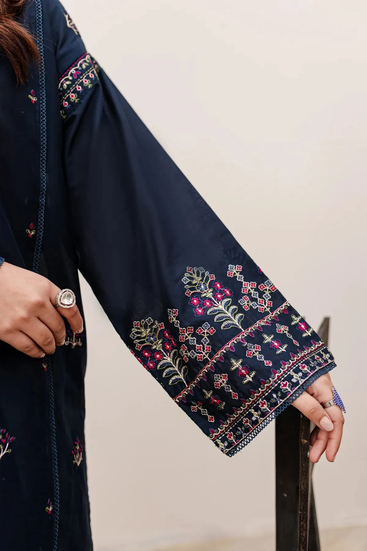 ZINCO FULLY EMBROIDERED STITCHED DRESS