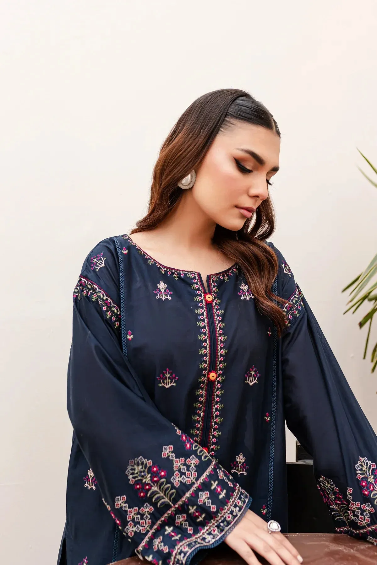 ZINCO FULLY EMBROIDERED STITCHED DRESS